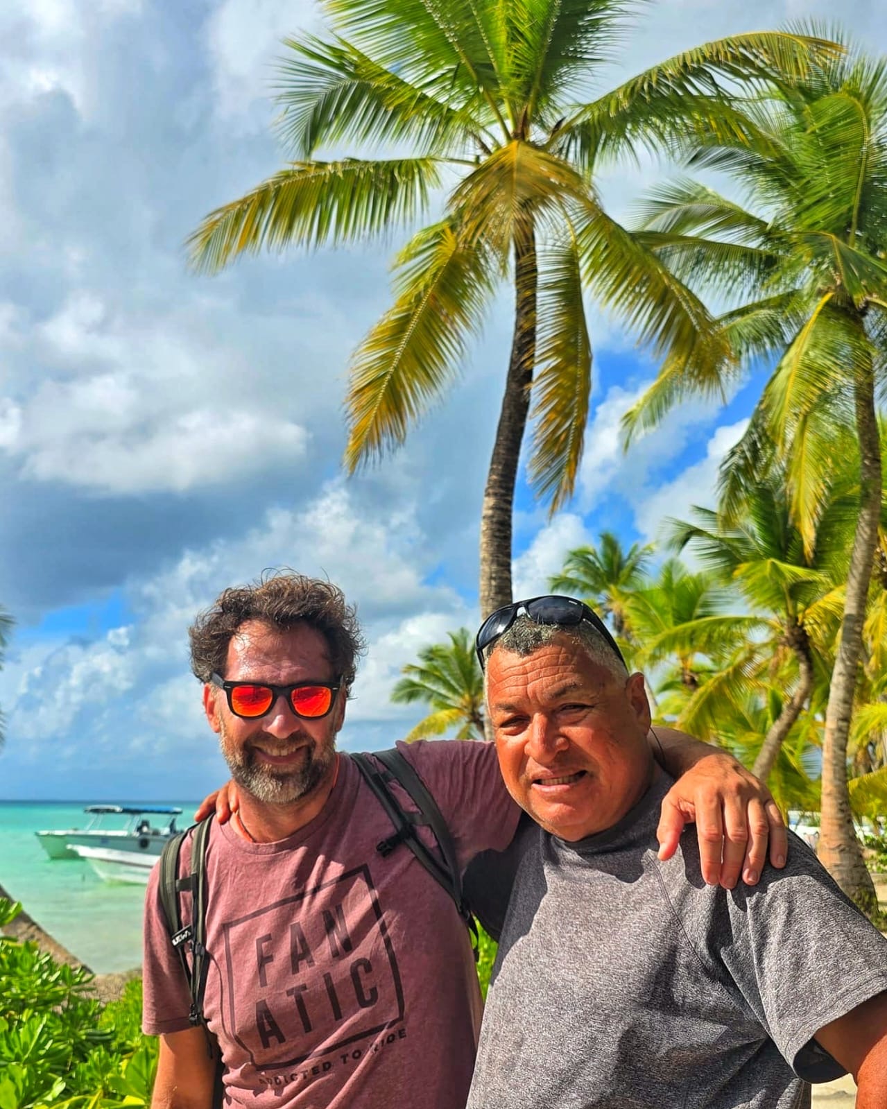 Dario with a guest on Saona Island